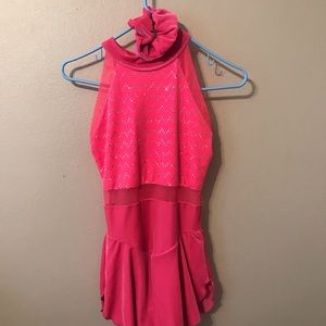 Pink figure skating dress